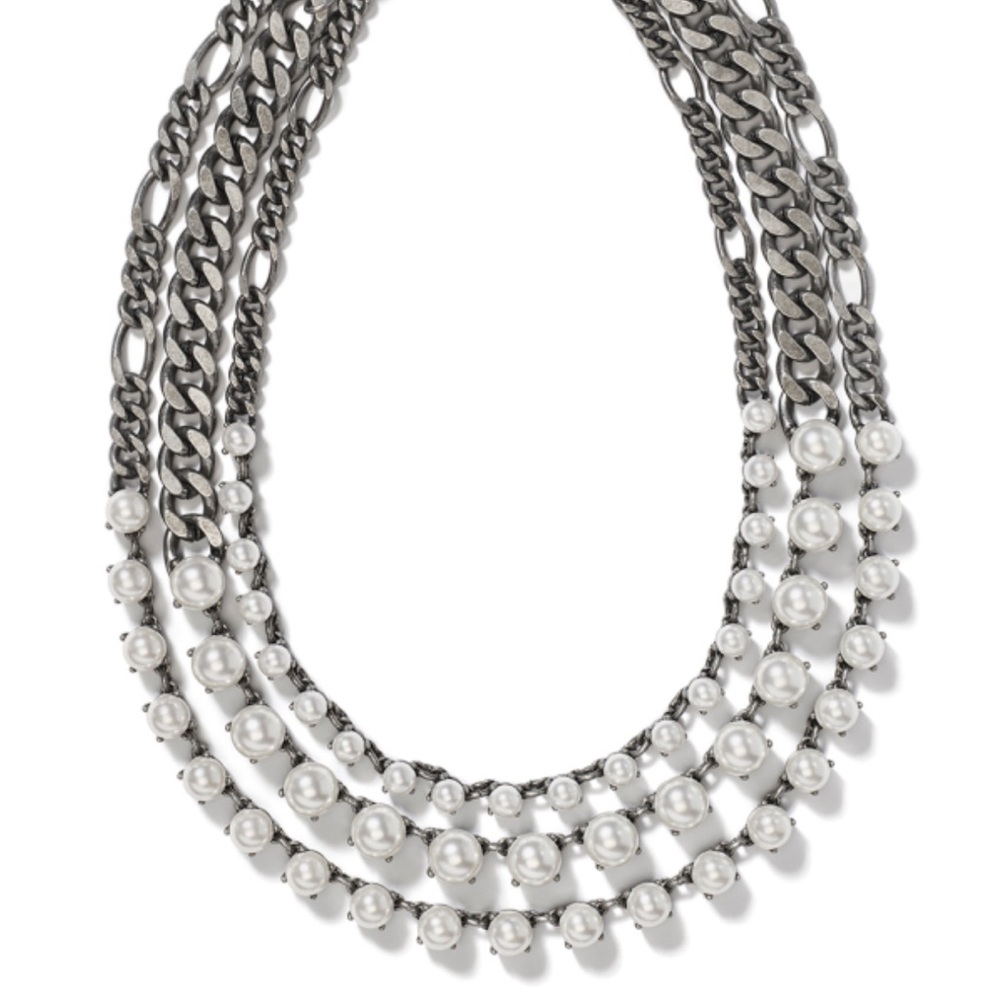 CAbi Clutch Necklace with White Pearls